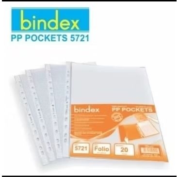 

PP Pocket Bindex Isi 20 Lembar / Sheet Protector Bindex Plastik Clear