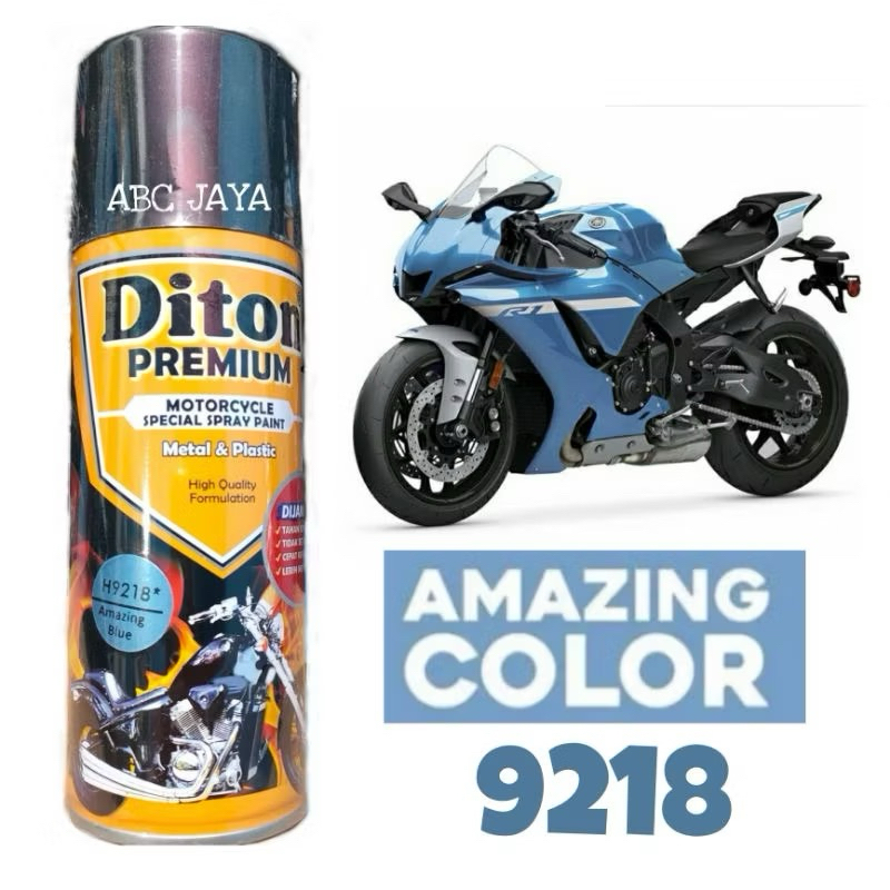 Cat Pilok Diton Premium 9218 AMAZING BLUE 400ml Biru Muda Metalik Met Metalic Metallic Pilox Pylox