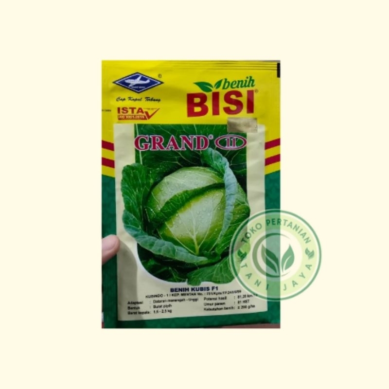 Benih Bibit Kubis F1 GRAND 11 Bisi 15gr 100gr