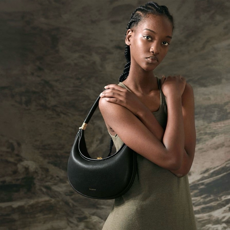 SONGMONT Luna Crescent Handbag Curved Medium Shoulder Bag