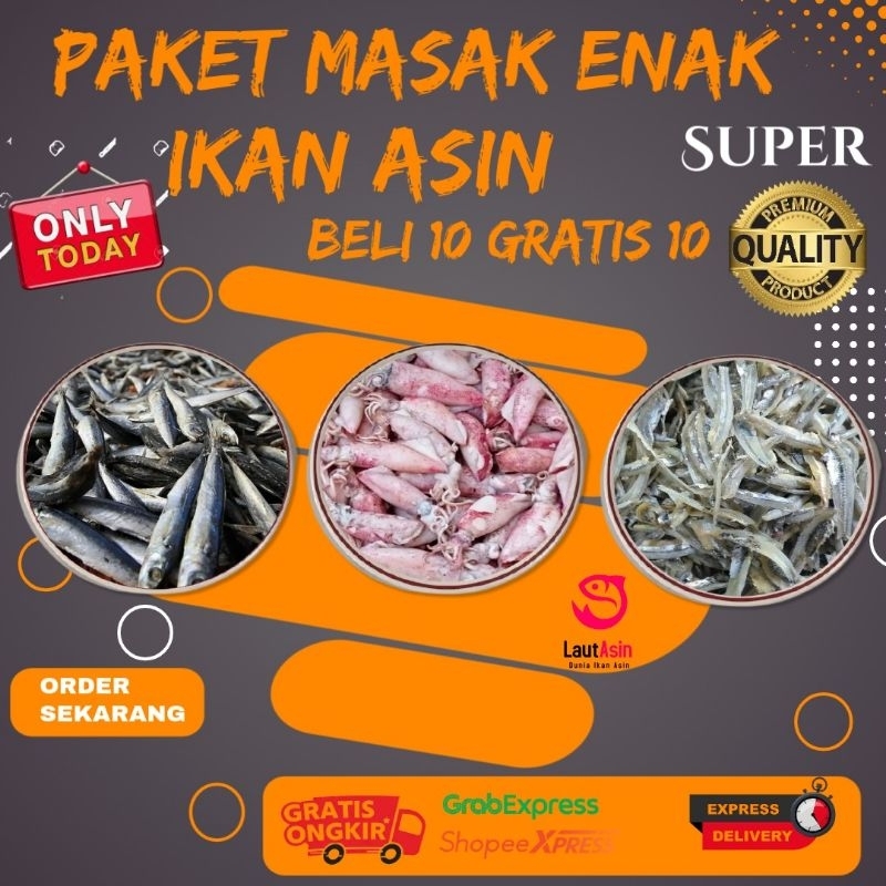 

Paket Ikan Asin Masak Enak Beli 10 Gratis 10 Khusus Jabodetabek Kemasan Non Vakum