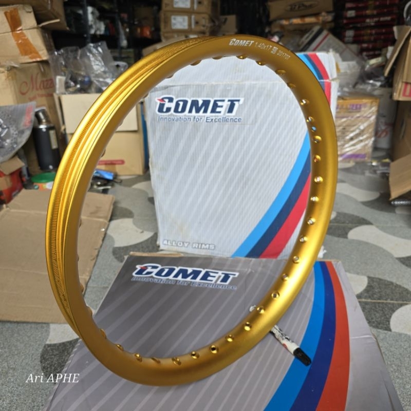 PROMO rim velg COMET 140 ring 17 hole 36 U shape warna gold - velg alloy almunium setengah lingkaran