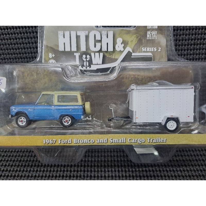 Greenlight Hitch & Tow Ford Bronco and Small Cargo Trailer