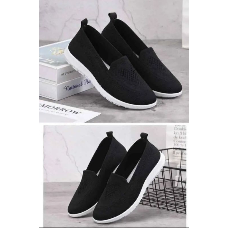 Sepatu Rajut Wanita - SIMPLE SHOES warna Hitam ukuran 36