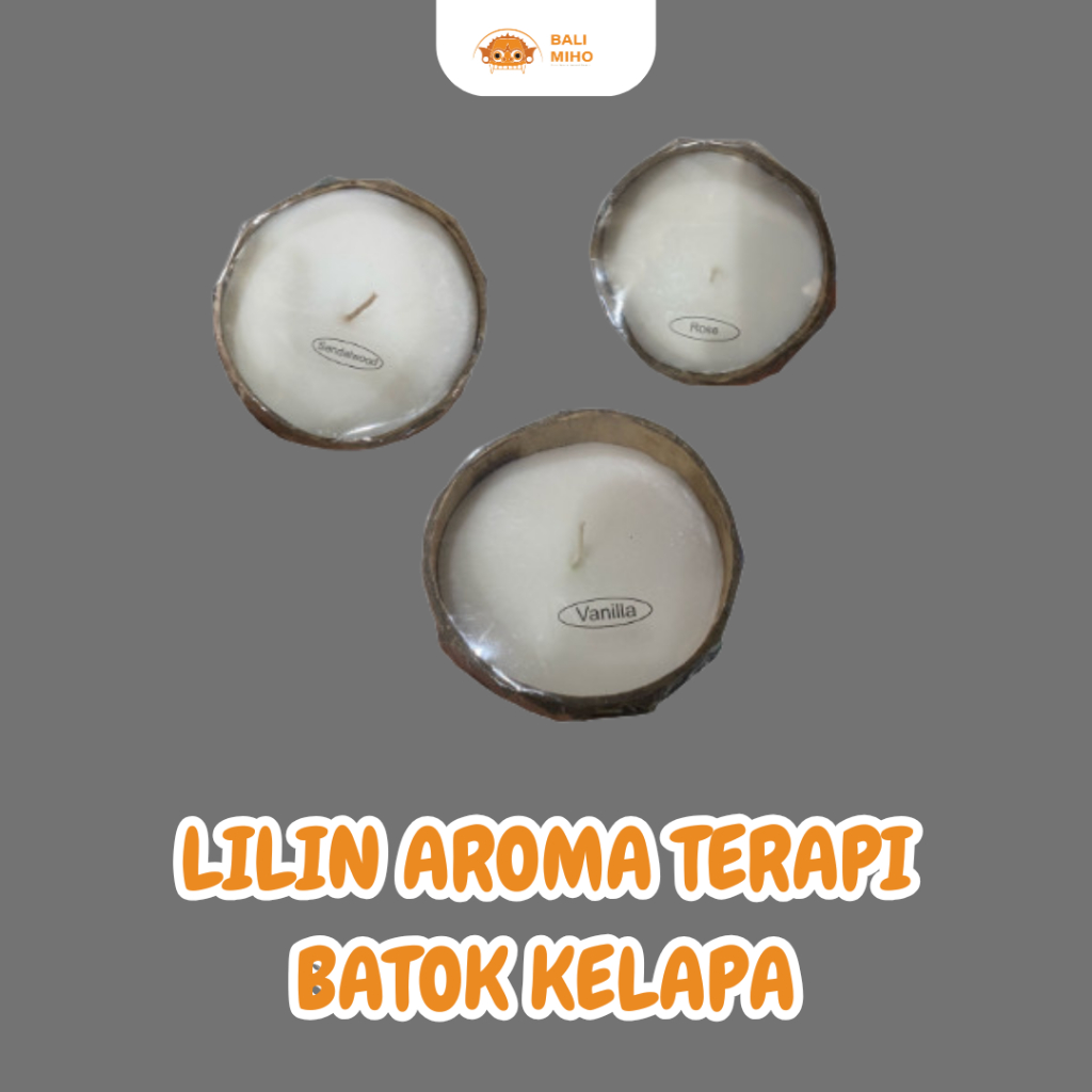 Tempat Lilin Aromaterapi Batok Kelapa - Wadah Lilin dari Kelapa Lilin Aromaterapi Batok Kelapa - Coc