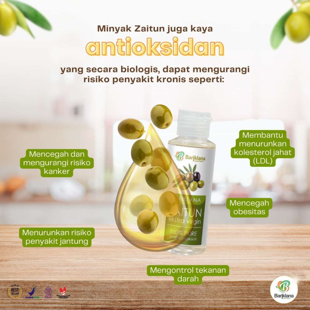 

Minyak Zaitun Bariklana kaya protein dan antioksidan