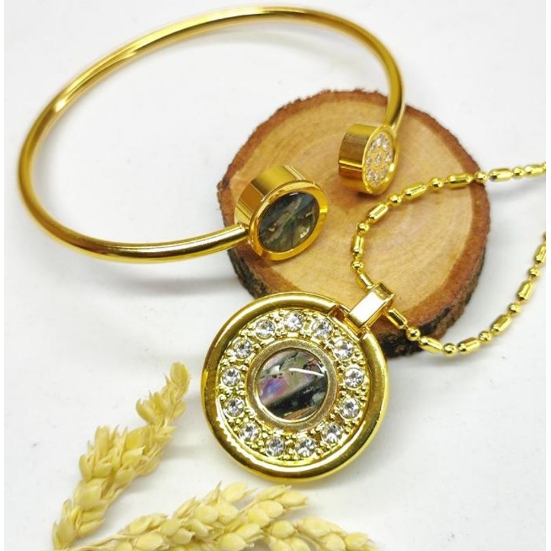 Set Kalung Gelang Quantum Pendant Kesehatan Ion Negative Dengan Setifikat Keaslian - Pendant