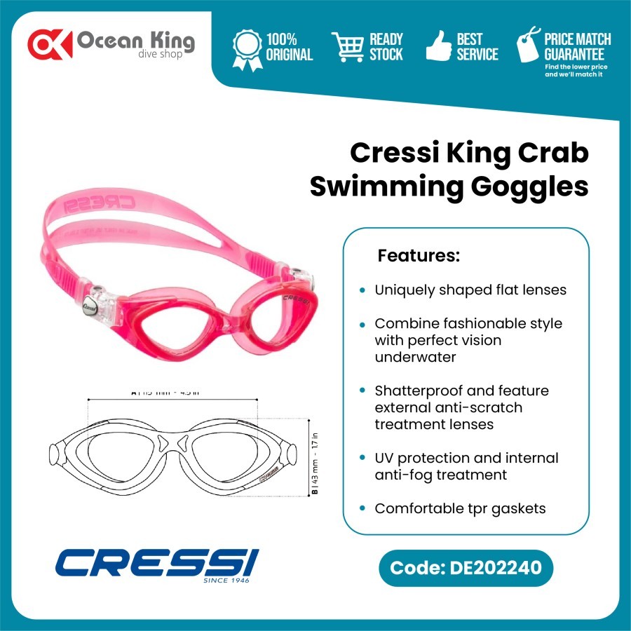 Swimming Goggles Cressi King Crab