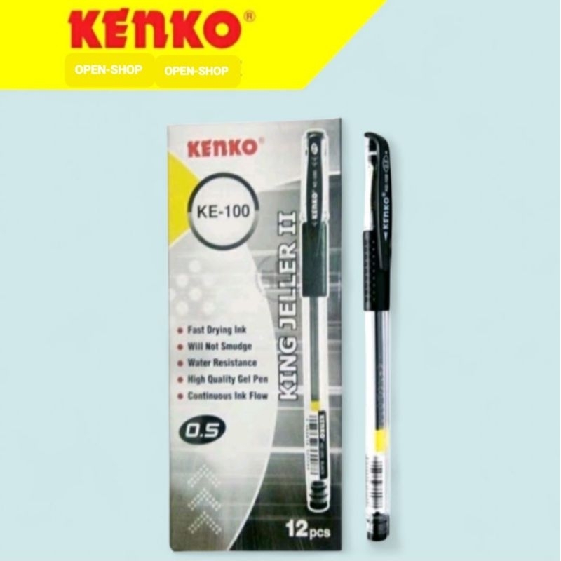 

Pulpen / Ballpoint / Pen Gel Kenko KE-100 ( 1 kotak isi 12Pcs ) khusus hitam