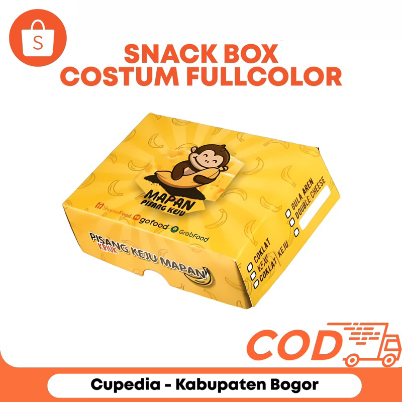 Snack Box Custom Full Color Duplek | Kotak Makanan Cetak Desain Sendiri | Kemasan UMKM Murah