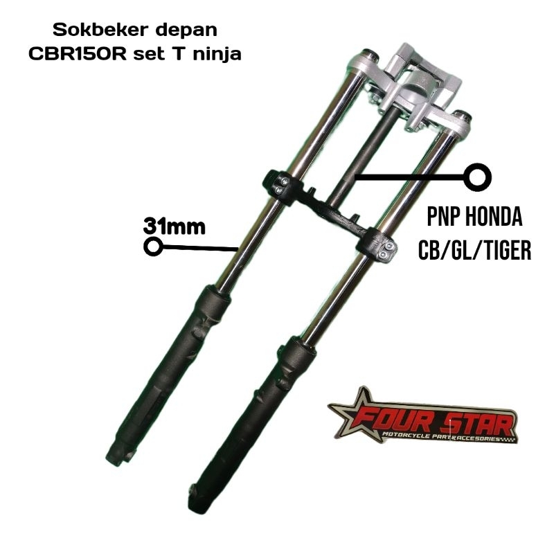 Shokbeker Sok Depan CBR150R LED Set Segitiga Ninja RR PNP Honda CB GL 100 Tiger Win