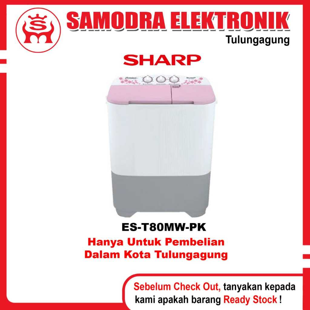 Mesin Cuci SHARP ES-T80MW-PK | Mesin Cuci Sharp 2 Tabung | Mesin Cuci Sharp 7 Kg