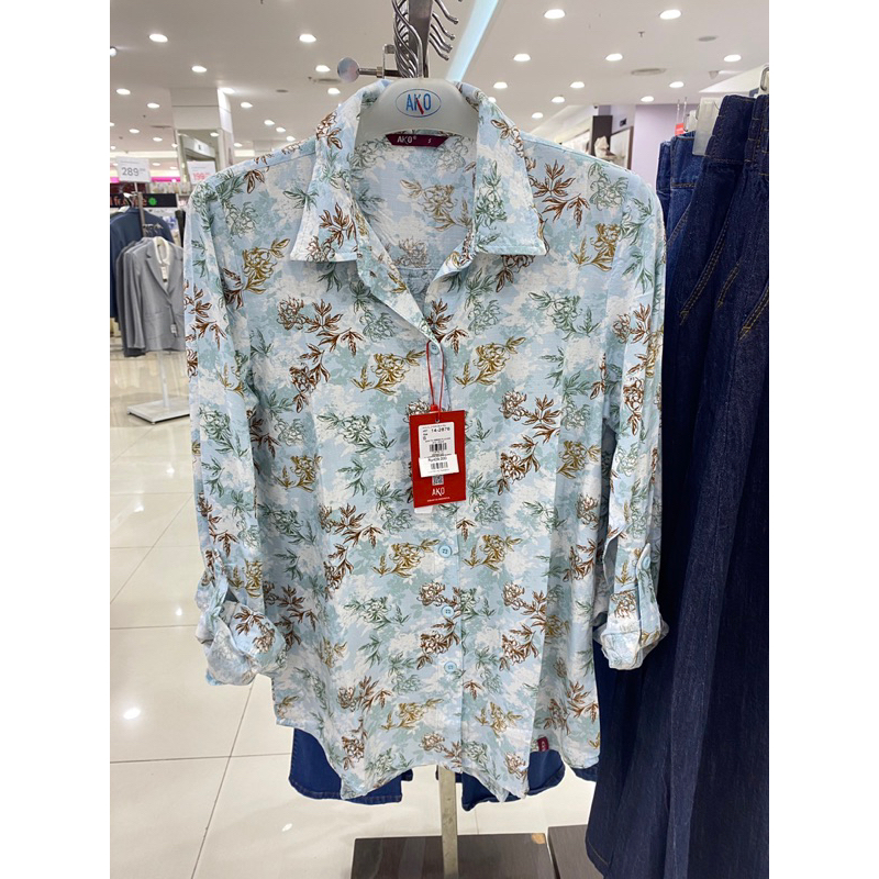 kemeja ako motif bunga(2 warna)