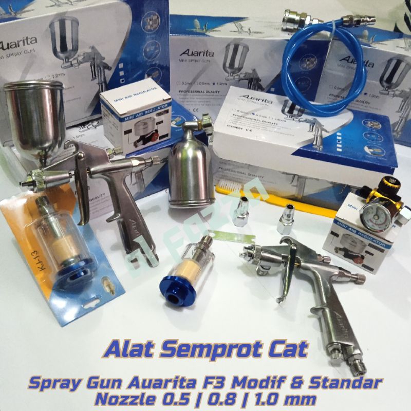 Spray Gun Cat Auarita F3 Modif & Standar Nozzle | 0.5 | 0.8 | 1.0 mm