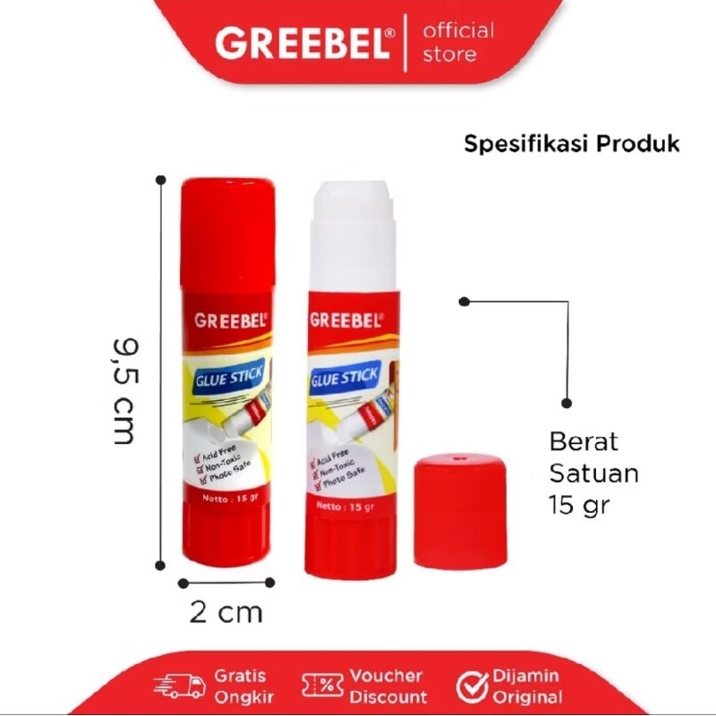 

Greebel - Glue Stick 15g / Lem Batang Kertas Putar Stik GS-1915