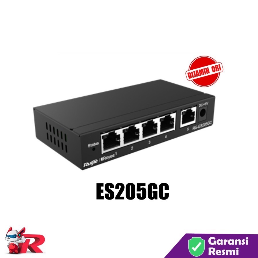Ruijie RG-ES205GC, Switch Cerdas Cloud Manage 5-Port Gigabit Non-PoE