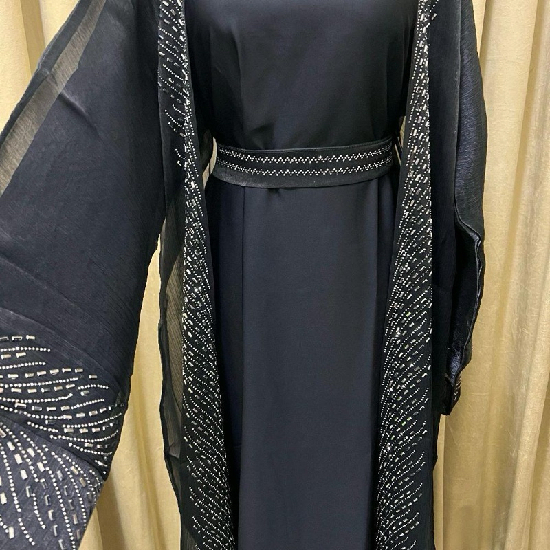 abaya dubai inner outer dengan mata2 cantik