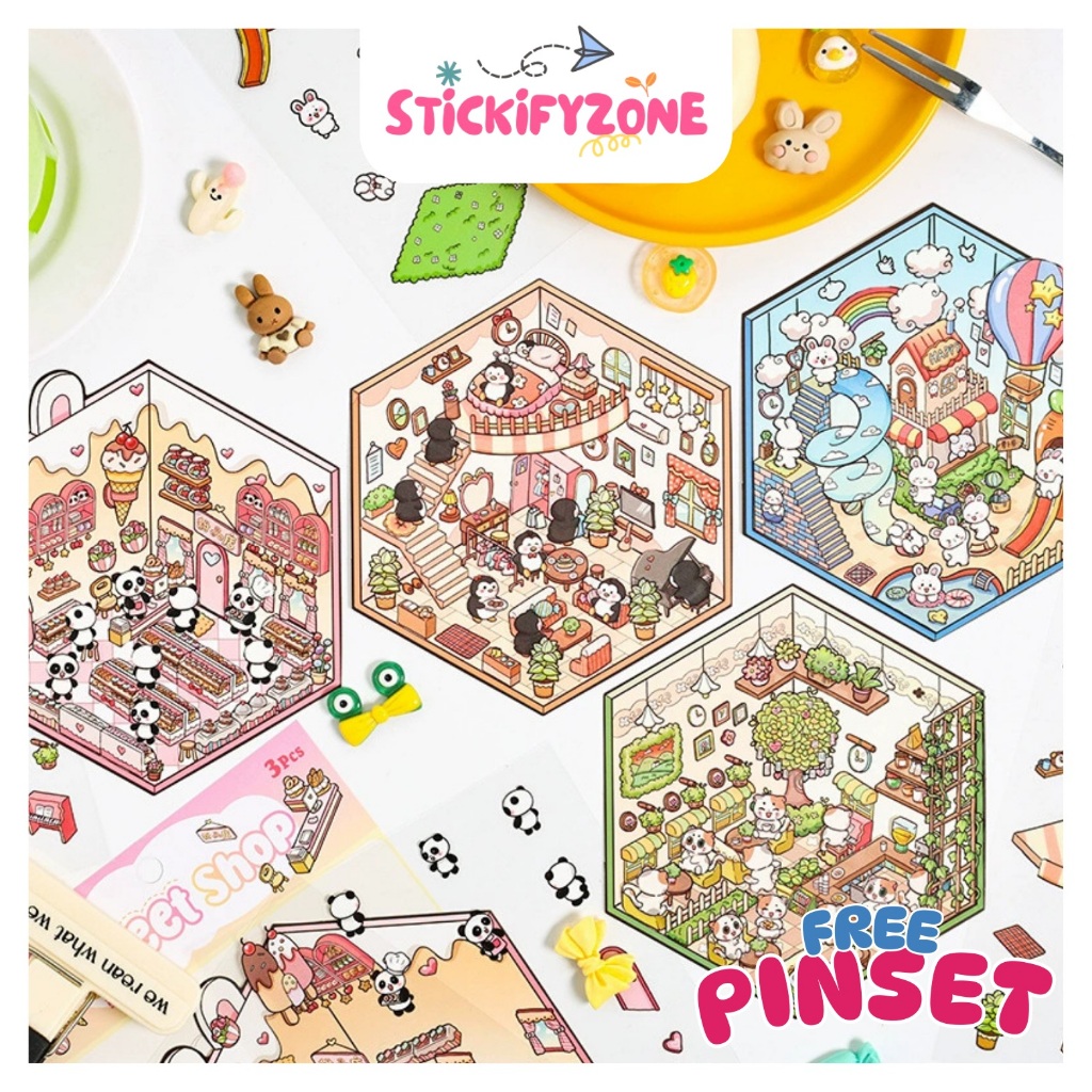 

[SZ] Premium Sticker 3D Decoration Creative (Mainan Stiker Anak Kreatif Menyenangkan)