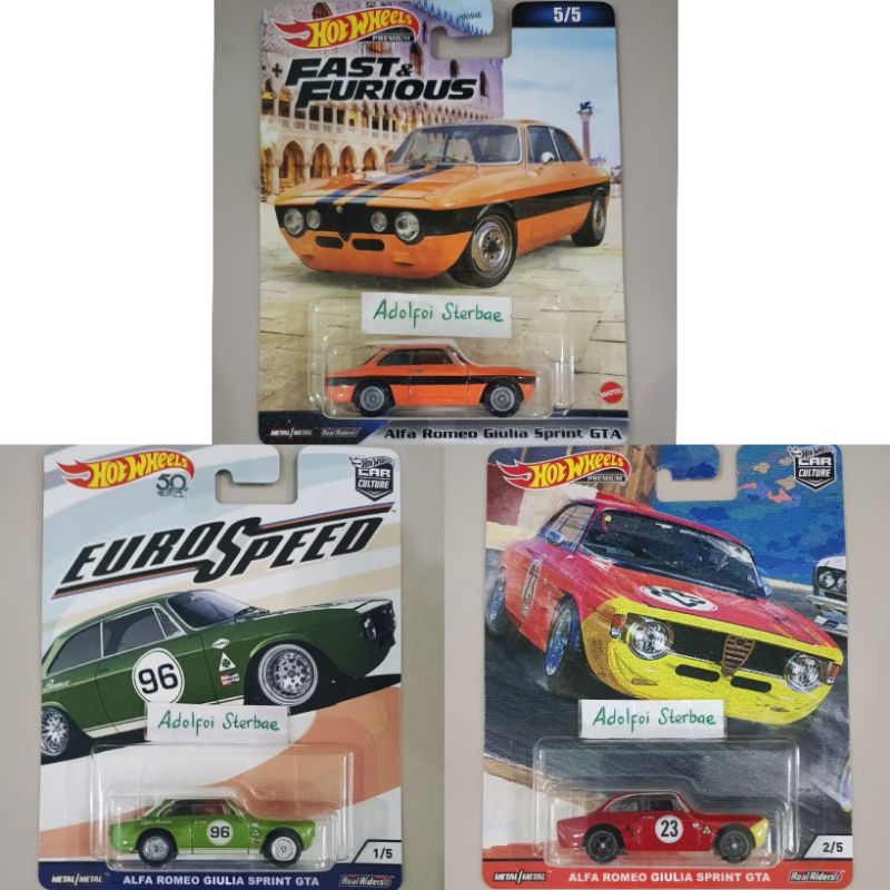 hotwheels hot wheels premium alfa romeo giulia sprint gta edisi doorslammers car culture euro speed 