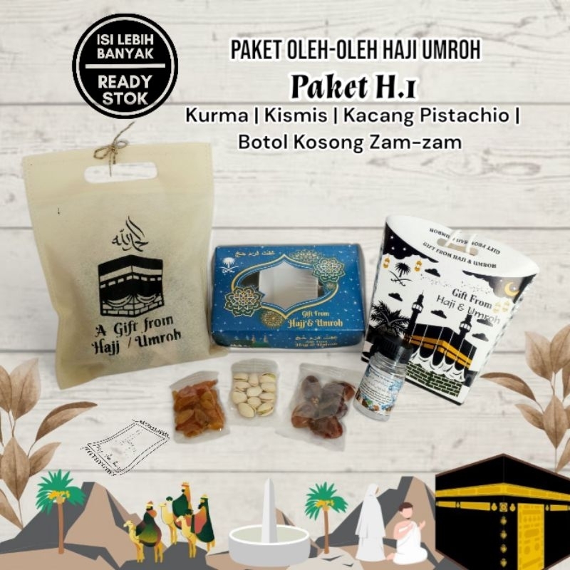 

Paket H.1 oleh oleh haji umroh berkualitas ( kurma kismis pistachio botol kosong )