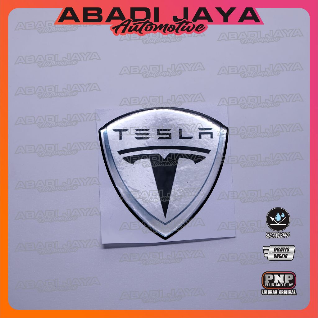 Emblem logo tesla / emblem timbul tesla / sticker tesla / stiker logo tesla / emblem 3d tesla / stik