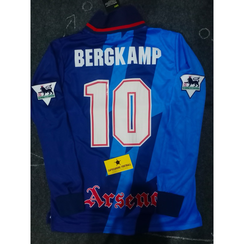 BAJU JERSEY ARSENAL RETRO 1995 1996 1997 1998 95 96 97 98 RETRO BLUE LIGTHENING PETIR LENGAN PANJANG