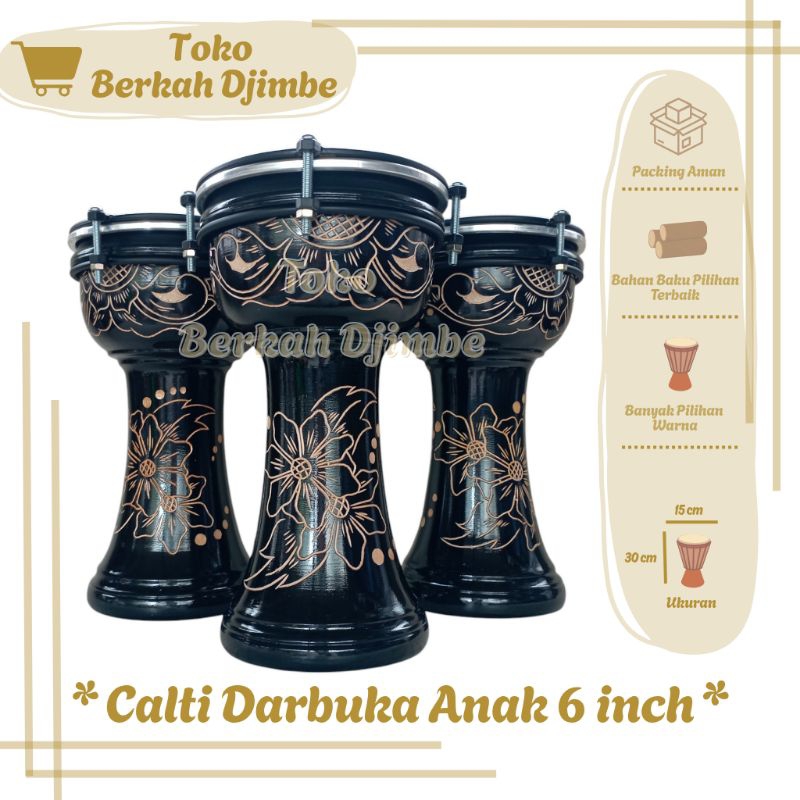 Calti Darbuka Dumbuk 6 inch Mika Anak Termurah Kendang Gendang Jimbe Mainan Anak Edukasi Mini Tradis