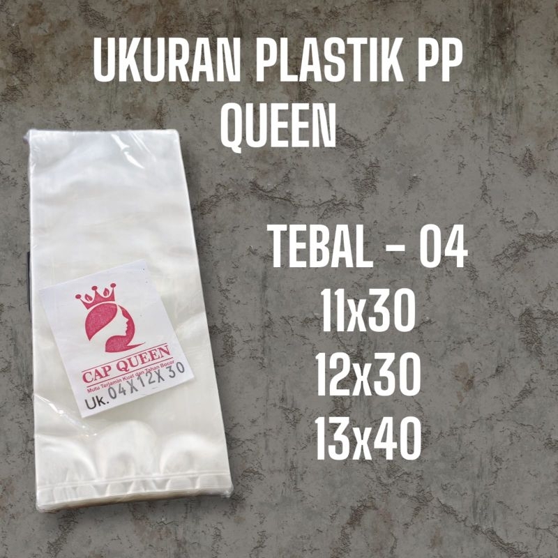 PLASTIK PP/potongan  QUEEN TEBAL 04 UKuran 11X30 12X30 13X40