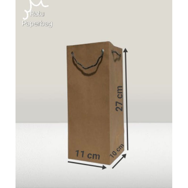 

Paperbag murah/Paperbag coklat polos/Tas kertas/Tas kado(Botol 1ltr)11×10×27