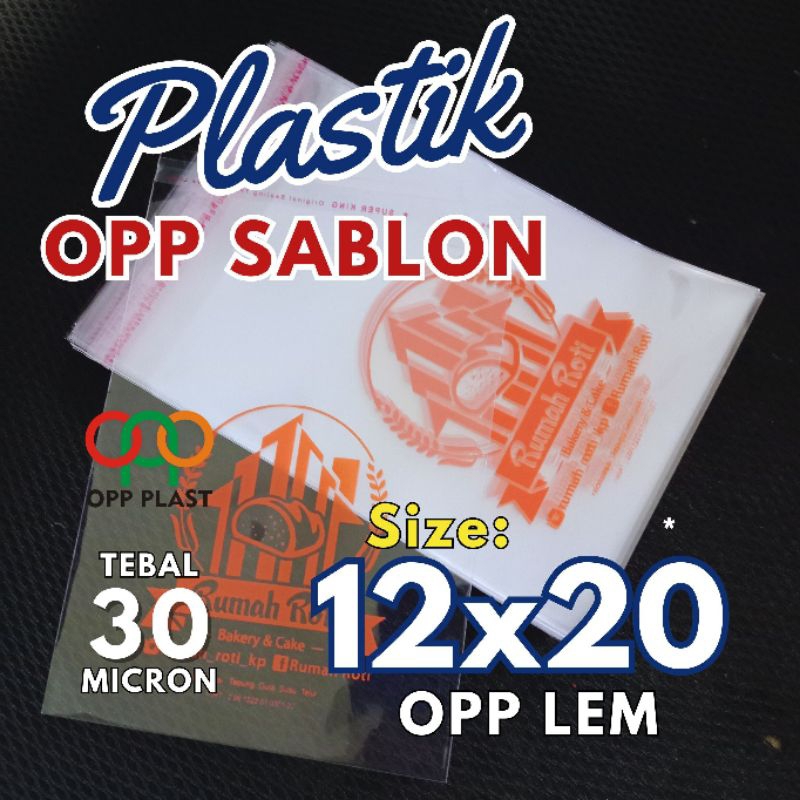 

Plastik OPP 12x20 Sablon 1000 Pcs Tebal 30 Micron