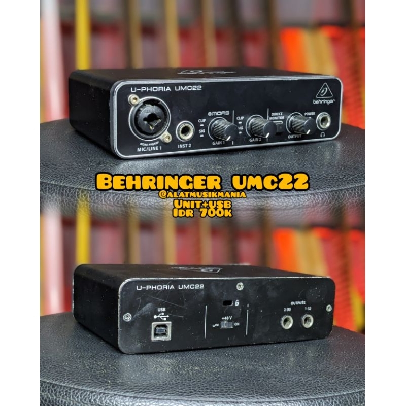 Behringer UMC22 Soundcard Recording Bekas