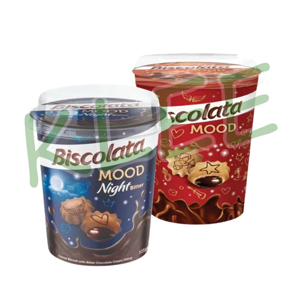 

Biscolata Mood Milk Choco - Biskuit Isi Krim Cokelat - Biscolata Mood Biscuit With Milk Chocolate Filling - Biscolata Mood Night Dark Chocolate 115g