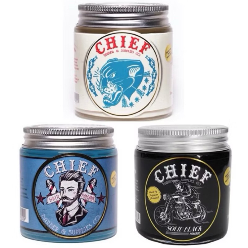 CHIEF SOLID BLACK - Pomade Water Based 120gr/4,2oz / CHIEF SPACE CLAY/ CHIEF CLASSIC/ CHIEF PANTHERA