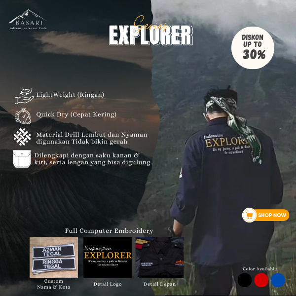 Baju Gunung, Kemeja / PDL Pendaki Baselayer EXPLORER series