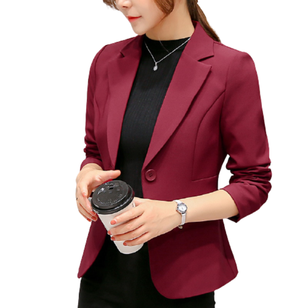 Blazer pria slimfit Jas wanita dewasa Jas kantor