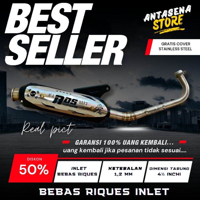 Knalpot type KENOCHI Original Aos Racing TB Vario Cover stenlis New Scoopy Beat Deluxe fi esp Karbu 
