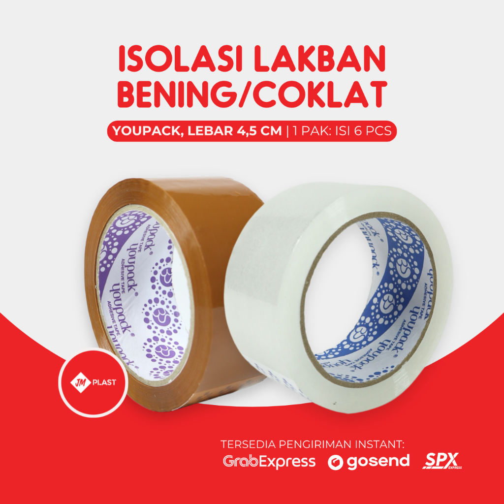 

ISOLASI BESAR/LAKBAN BENING, LAKBAN COKLAT LEBAR 4,5 CM (45MM)
