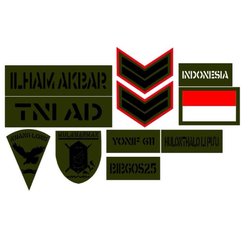 PATCH LASER 1 SET PAPAN NAMA PDL