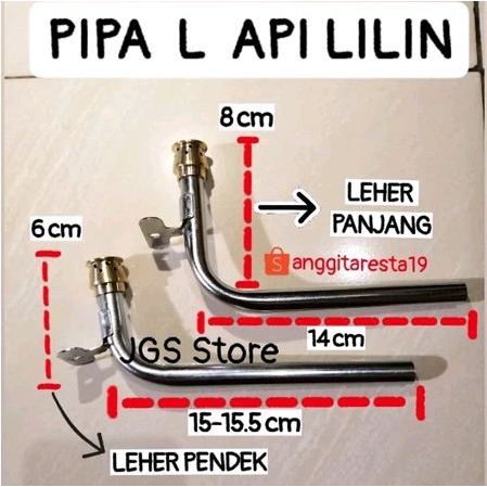 Pipa Api Lilin Panjang dan Pendek / Pipa Api Lilin Kompor Gas RInnai / Pipa Api Lilin Kompor / Pipa 
