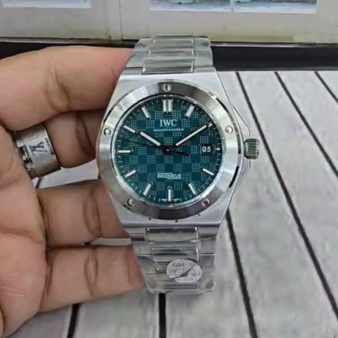JAM TANGAN IWC STAINLESS STELL AUTOMATIC DIAL DARK GREEN SWISS SUPER CLONE