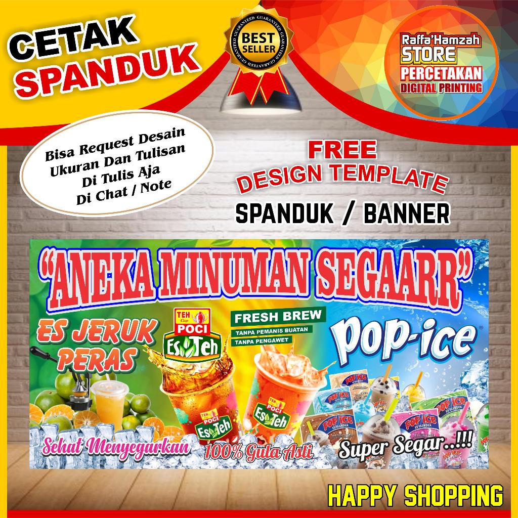 Banner Spanduk Backdrop Pop Ice / Banner Es Teh Dan Es Jeruk