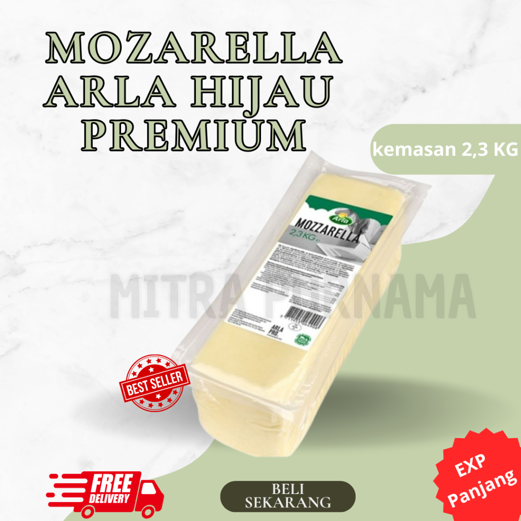 

Keju Mozarella Arla Hijau 2,3 kg ( Premium ) Mulur Pizza Topping Cheese Mozarella