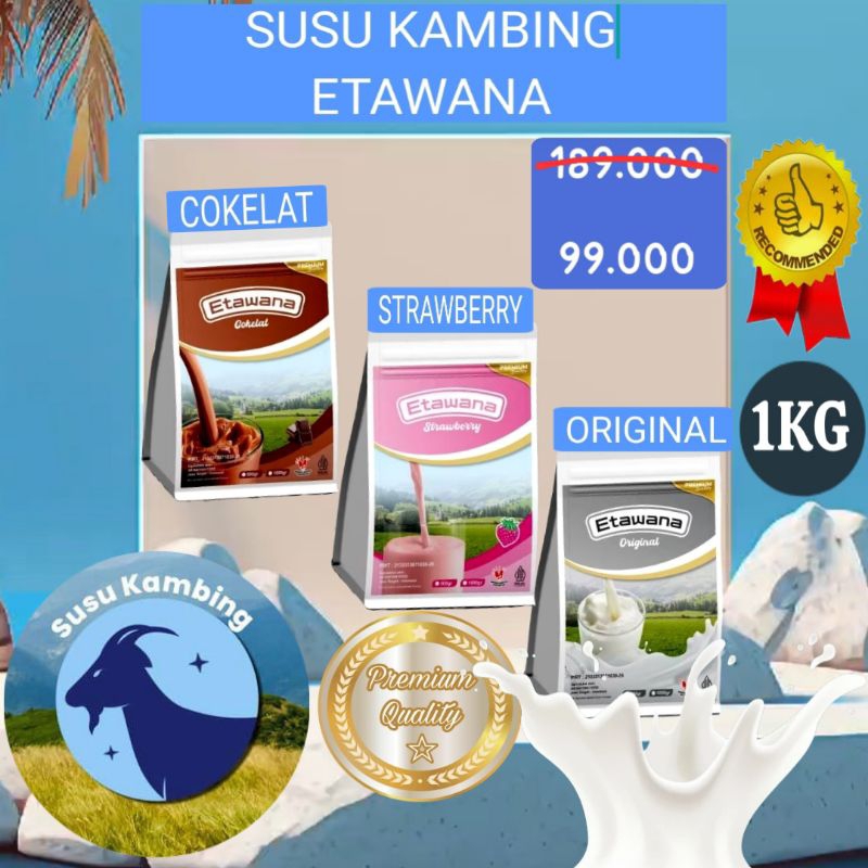 

SUSU KAMBING ETAWANA ORIGINAL 1000gr ADA 3 VARIAN RASA ORIGINAL STRAWBERRY & COKELAT