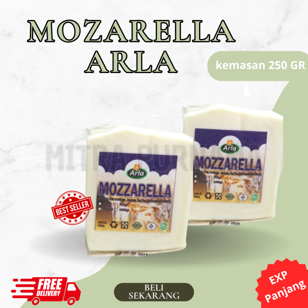 

Keju Mozarella Arla 250 gr Keju Lumer Mulur Pizza Topping Cheese Mozarella
