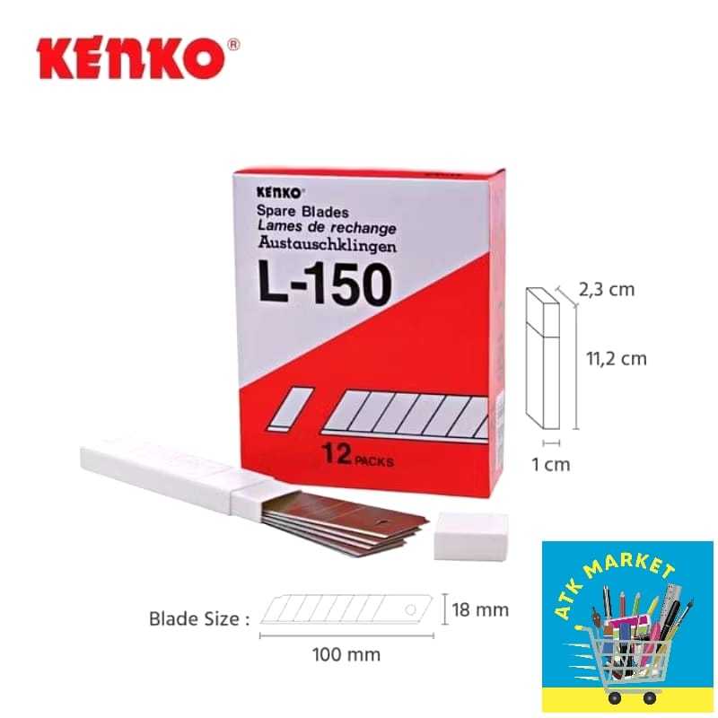 

KENKO (tube isi 5) Mata Pisau Cutter / Isi cutter / Pisau Cutter / Refill Cutter L-150 Besar KENKO