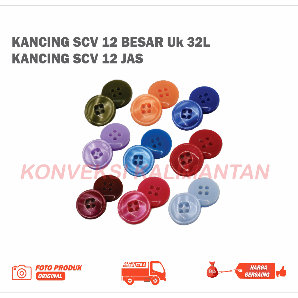 Kancing SCV 12 Besar UK 32L / Kancing jas / Kancing Baju / Kancing Kemeja (PER GROSS)