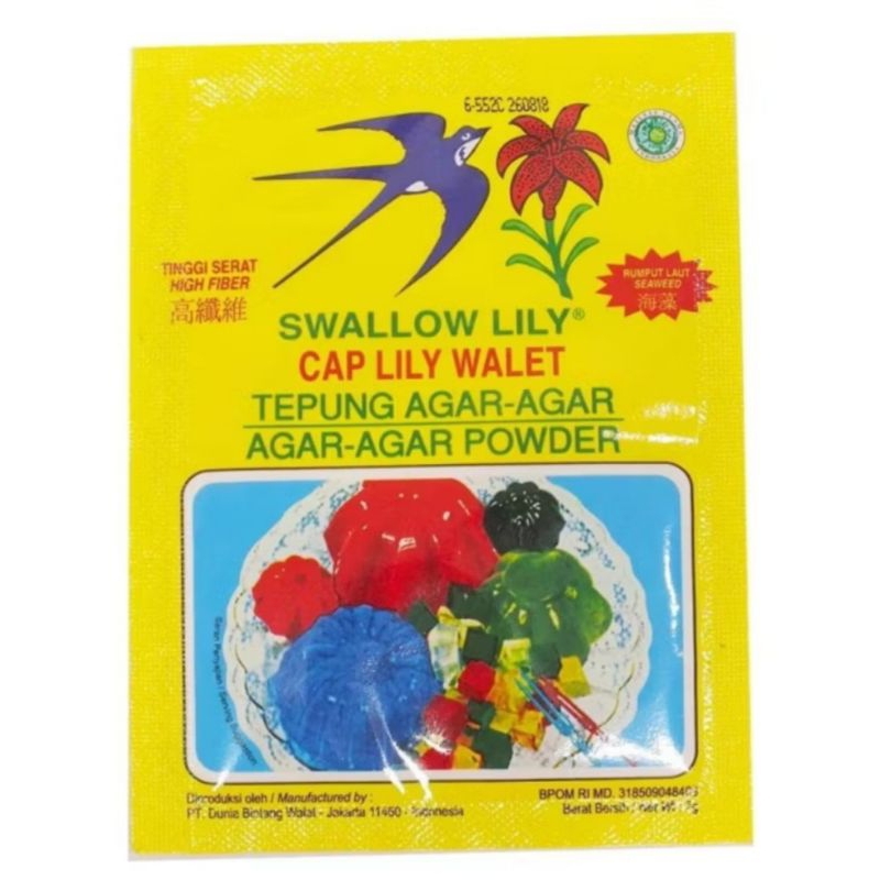 

TEPUNG AGAR-AGAR SWALLOW LILY 7 GR