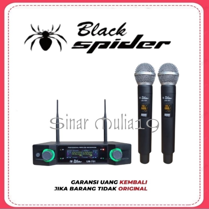Mic Wireless BlackSpider UM-701 Frequensi UHF Original