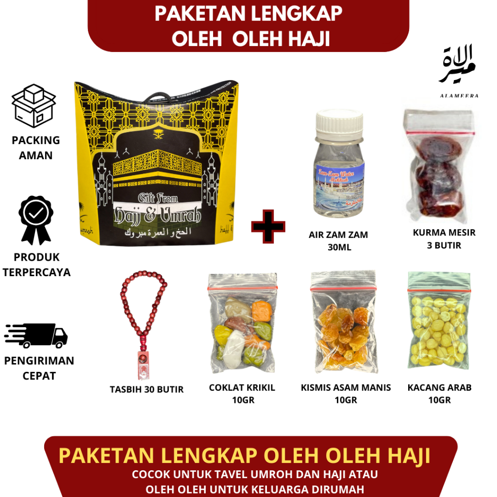 

Paket Oleh Oleh Haji dan Umroh Grosir Premium Lengkap Dus Tali Air Zam Zam Coklat Kerikil Arab