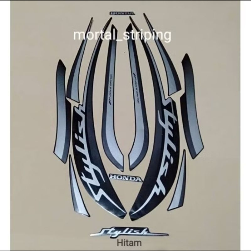 Striping Stiker Scoopy Stylish 2020 Up Hitam Full Body